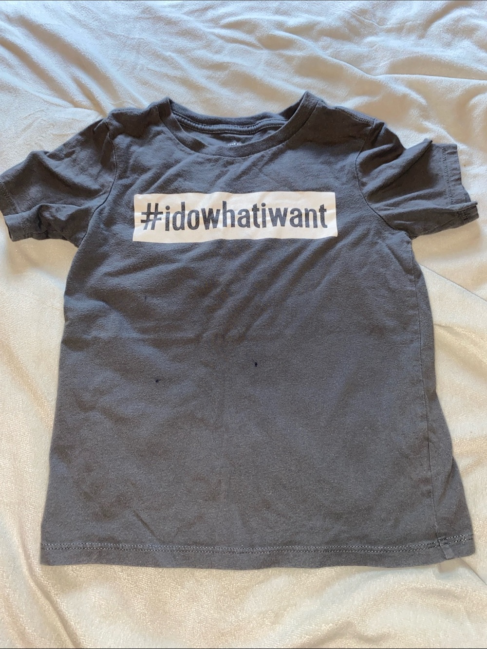 The Children's Place Charcoal Gray Tee with #idowhatiwant Graphic